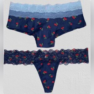 2 Victoria’s Secret Pink panties PINK Cheekster panty pink thong bundle cherry